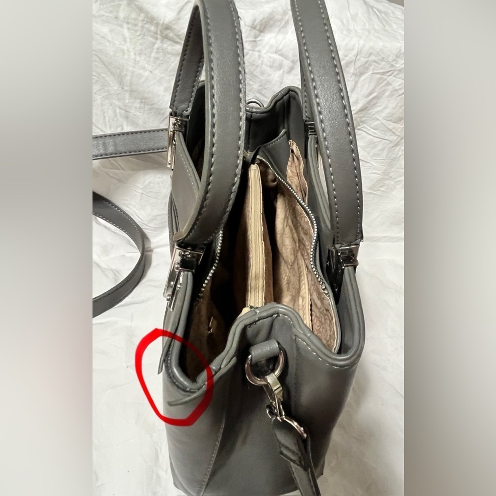 Charming Charlie Gray Purse Handbag with 2 straps, Preloved. - Picture 7 of 16